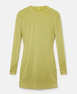 Crystal Lace Long-Sleeved Mini Dress