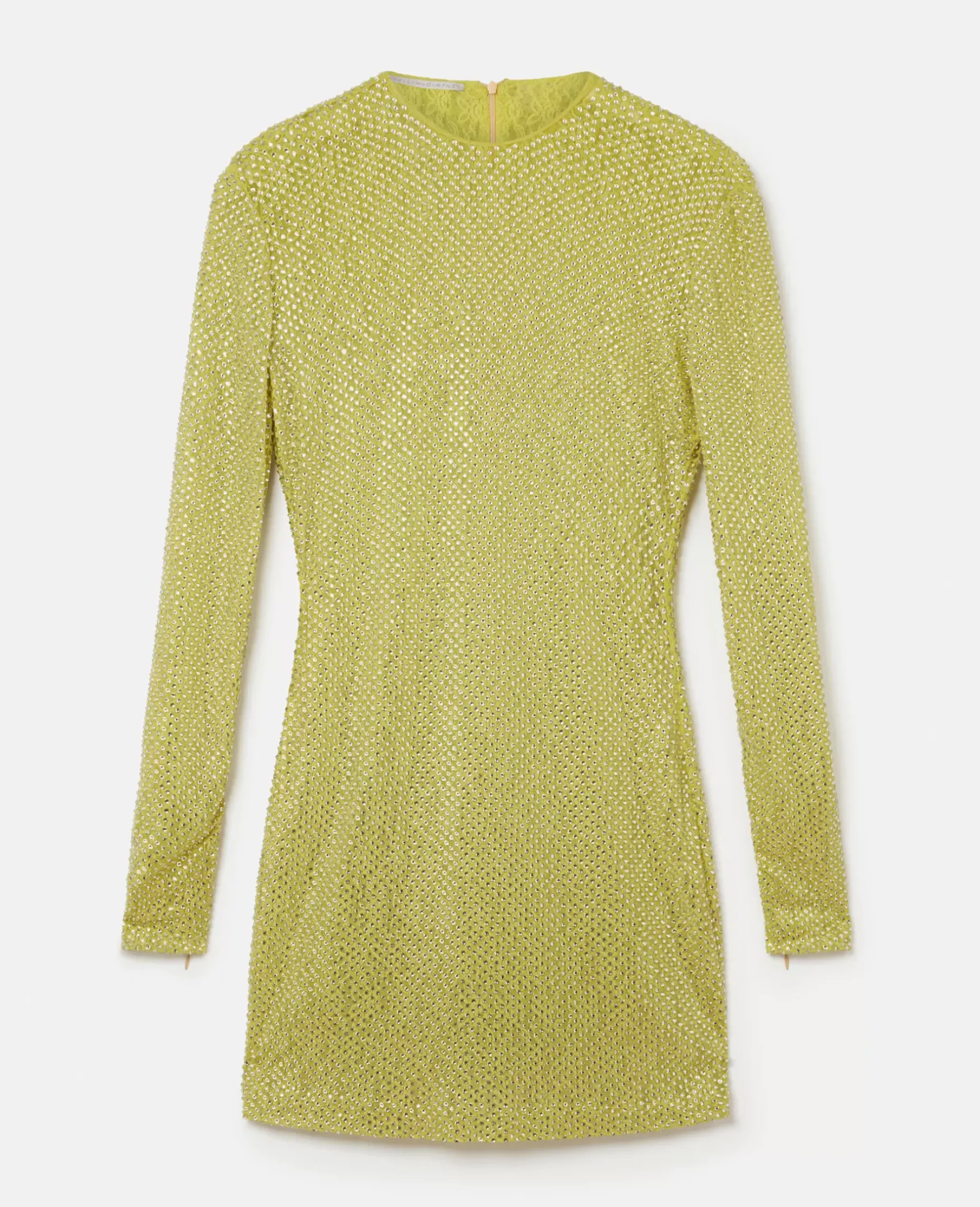 Crystal Lace Long-Sleeved Mini Dress