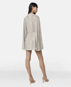 Crystal Strass Silk Cape Mini Dress
