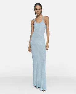 Crystal Strass Silk Maxi Dress