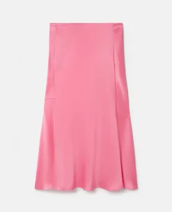 Double Satin Bias Cut Midi Skirt
