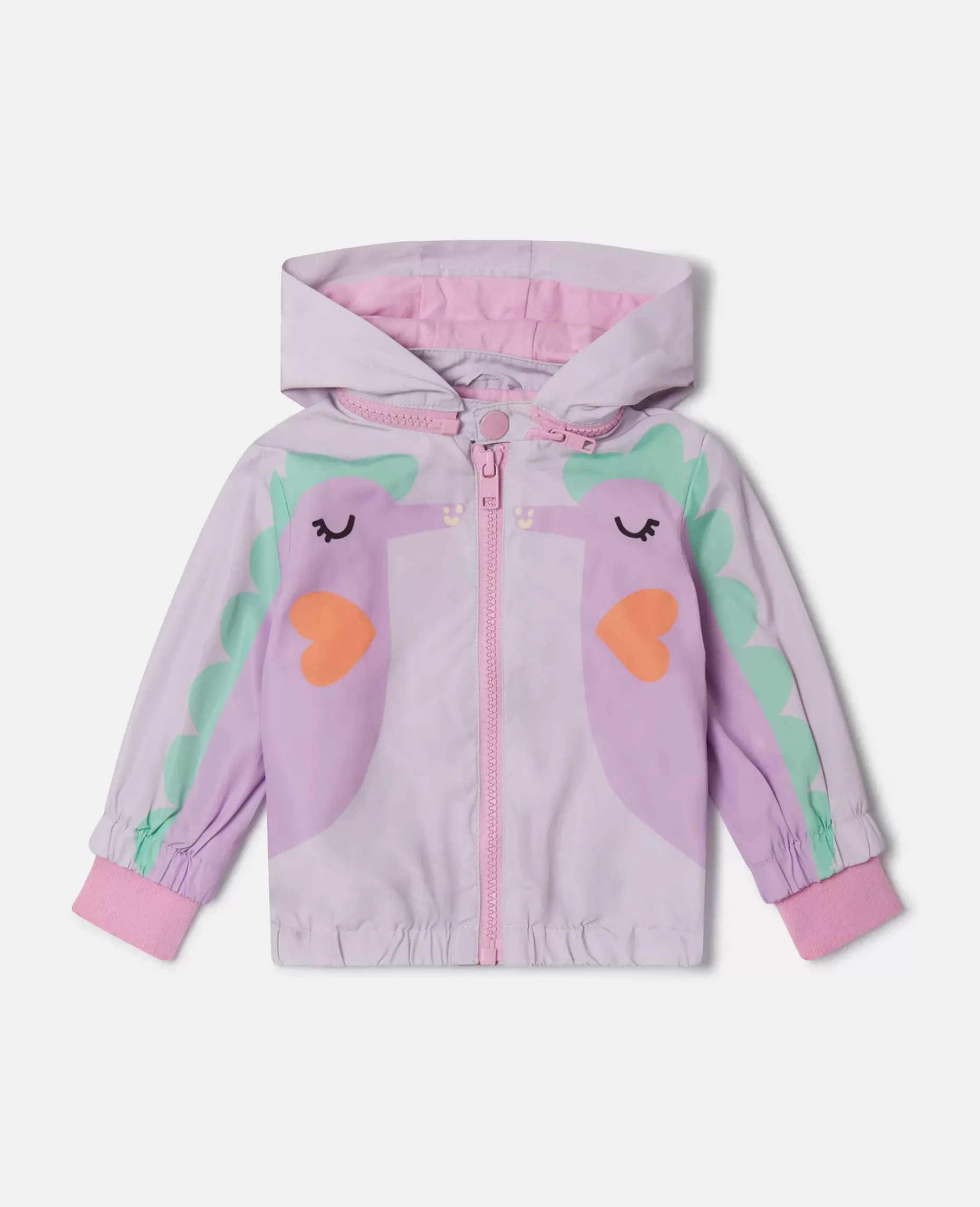 Double Seahorse Print Hooded Jacket