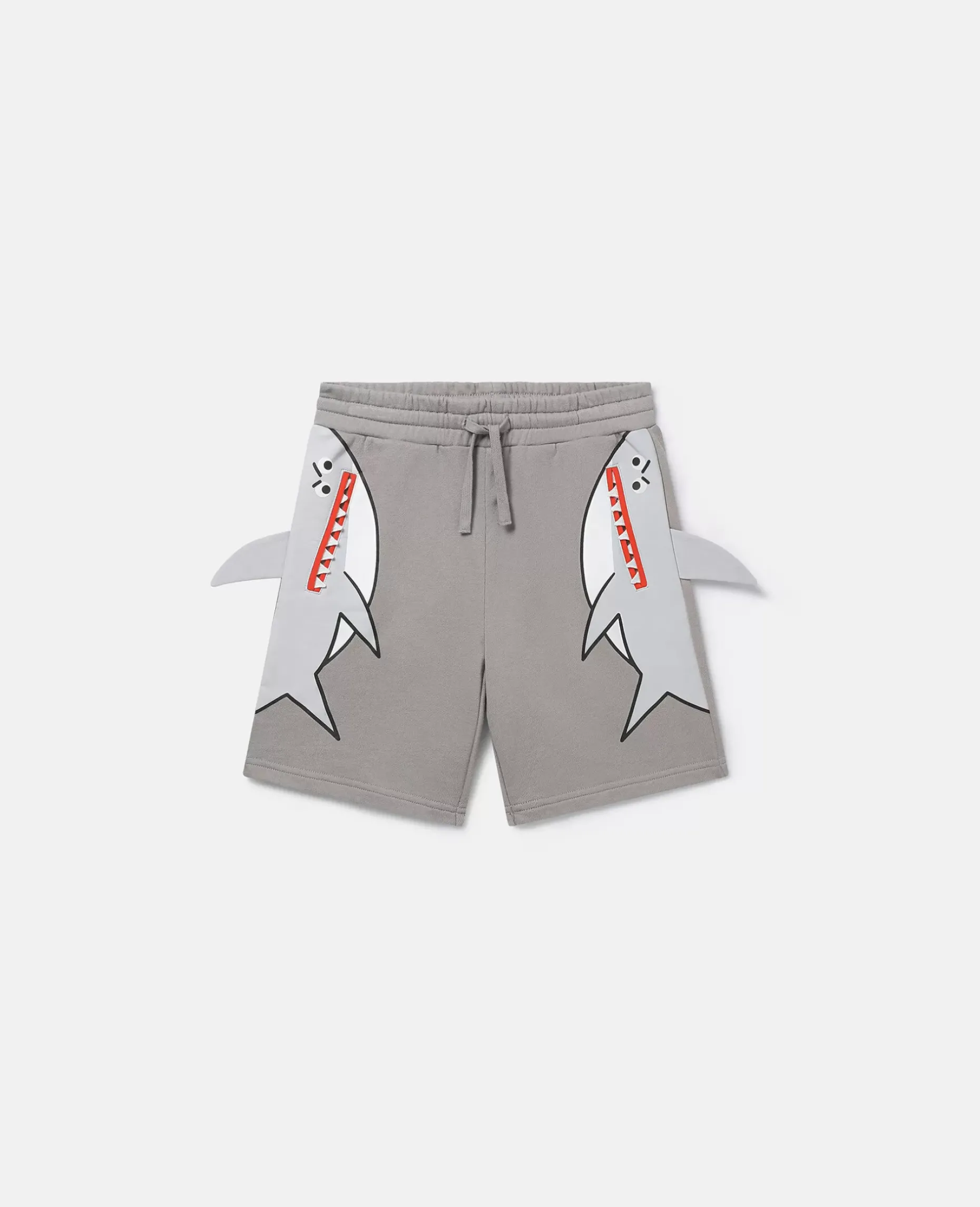 Double Shark Motif Jersey Shorts