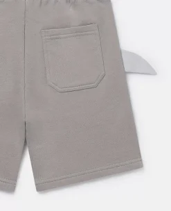 Double Shark Motif Jersey Shorts