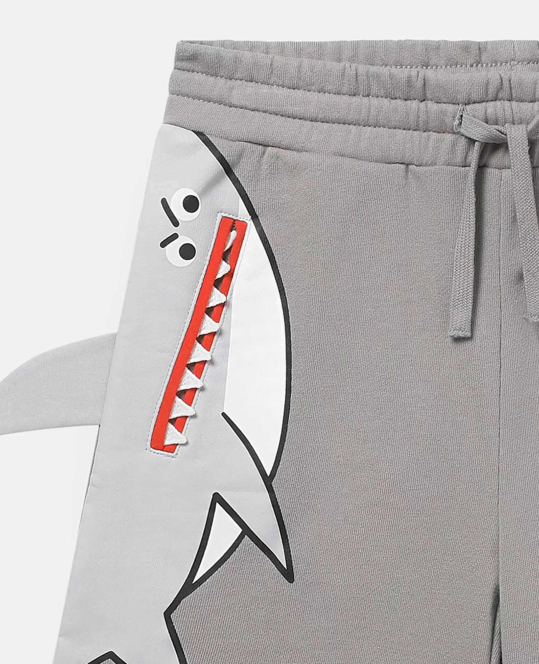 Double Shark Motif Jersey Shorts