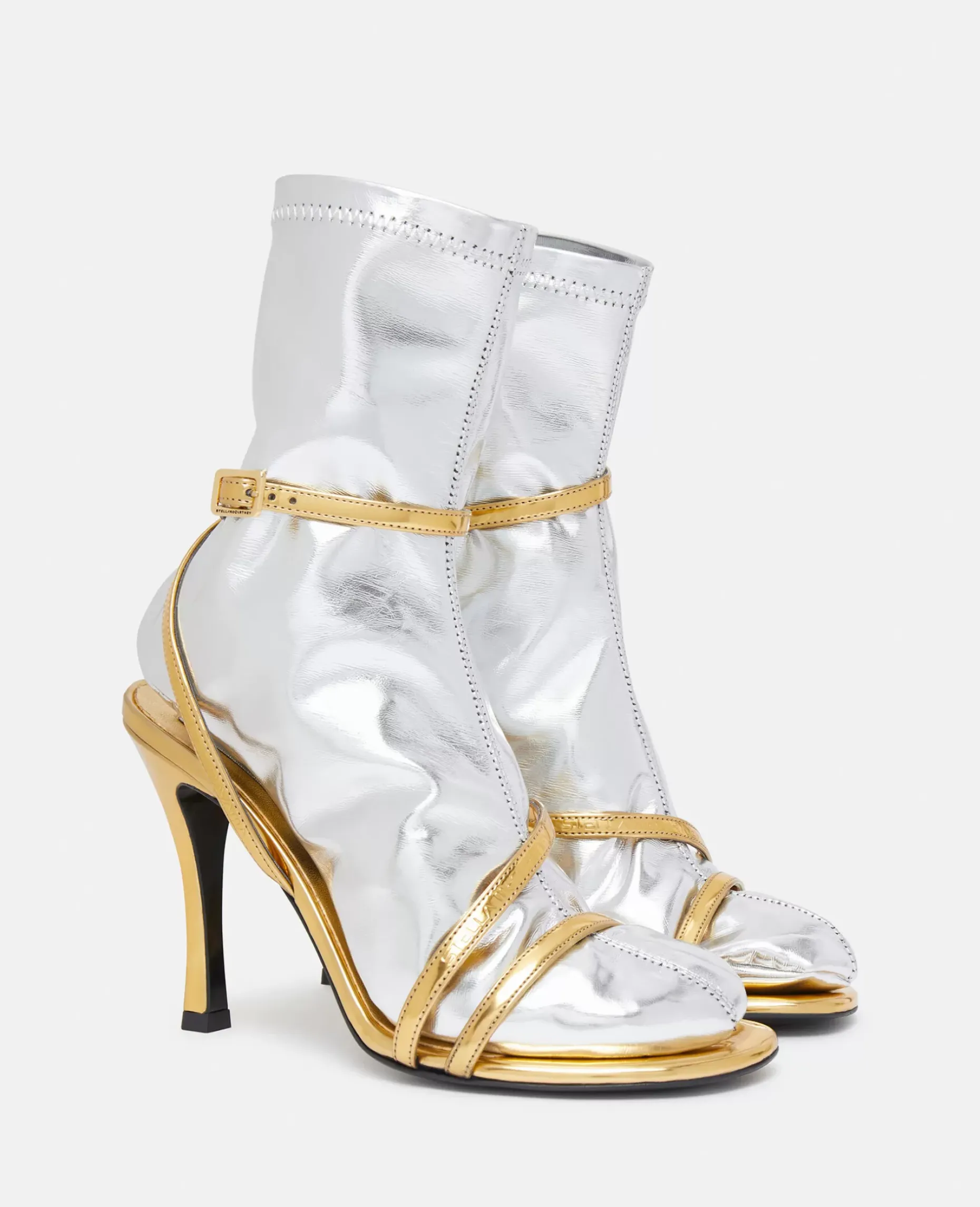 Double-Chromatic Sock-Effect Heeled Boots