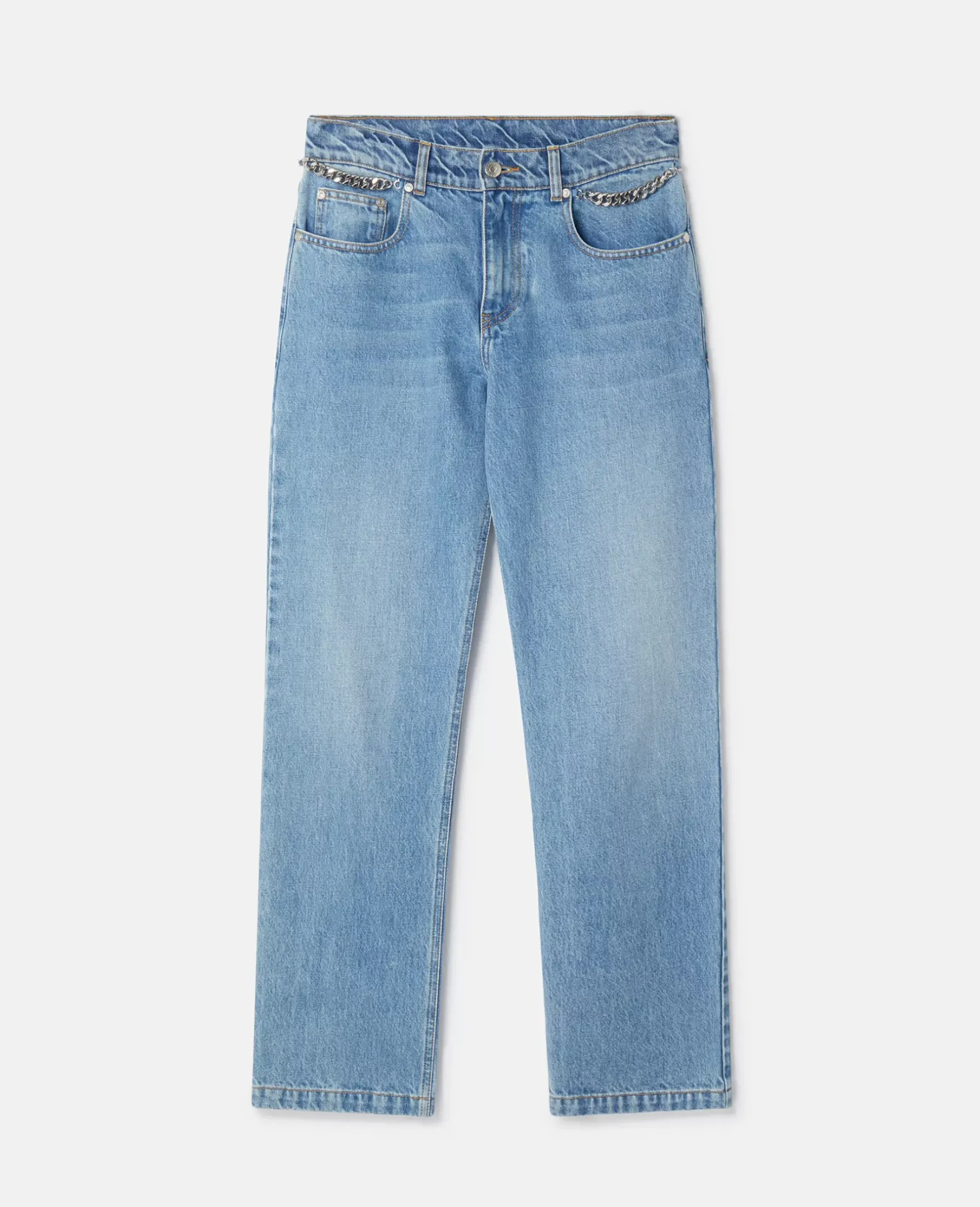 Falabella Chain Light Wash Cropped Jeans