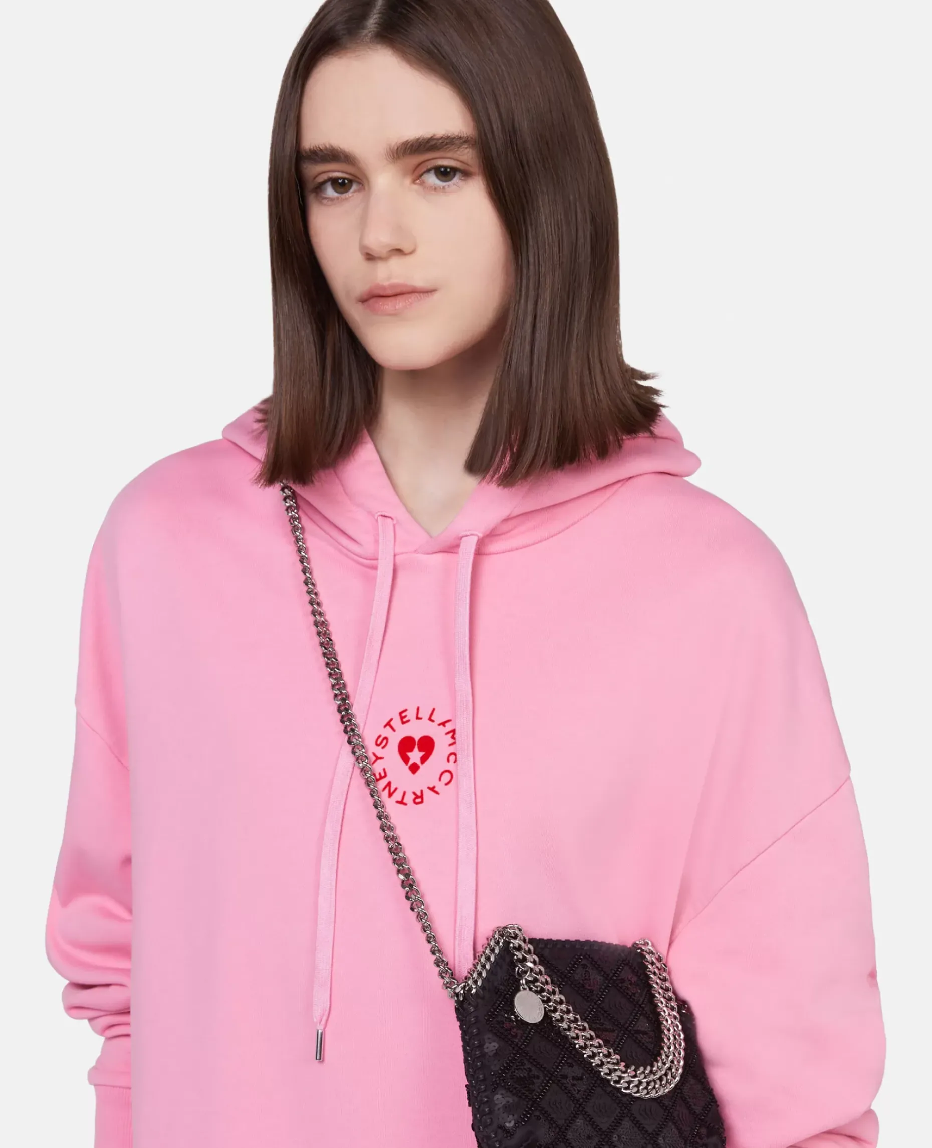 Falabella Checked Sequin Embroidery Evening Tote Bag
