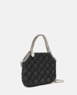 Falabella Checked Sequin Embroidery Evening Tote Bag