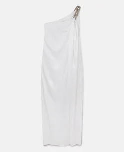 Falabella Crystal Chain Double Satin One-Shoulder Gown