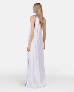 Falabella Crystal Chain Double Satin One-Shoulder Gown