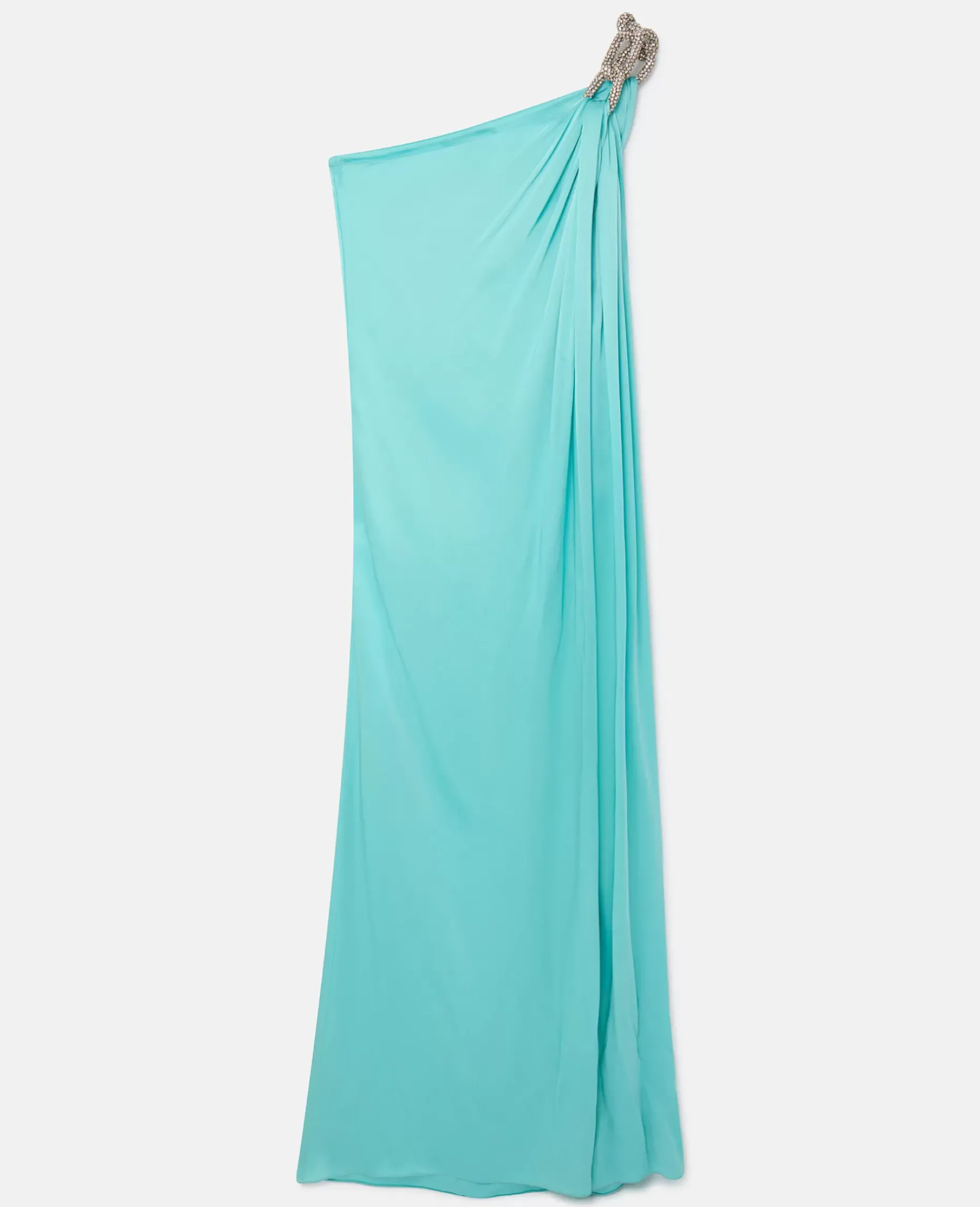 Falabella Crystal Chain Double Satin One-Shoulder Gown