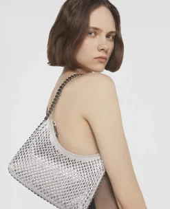 Falabella Crystal Mesh Mini Zipped Shoulder Bag