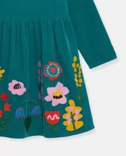 Flower Embroidery Skater Dress