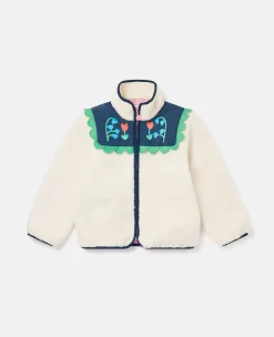 Folk Flower Embroidery Fleece Jacket