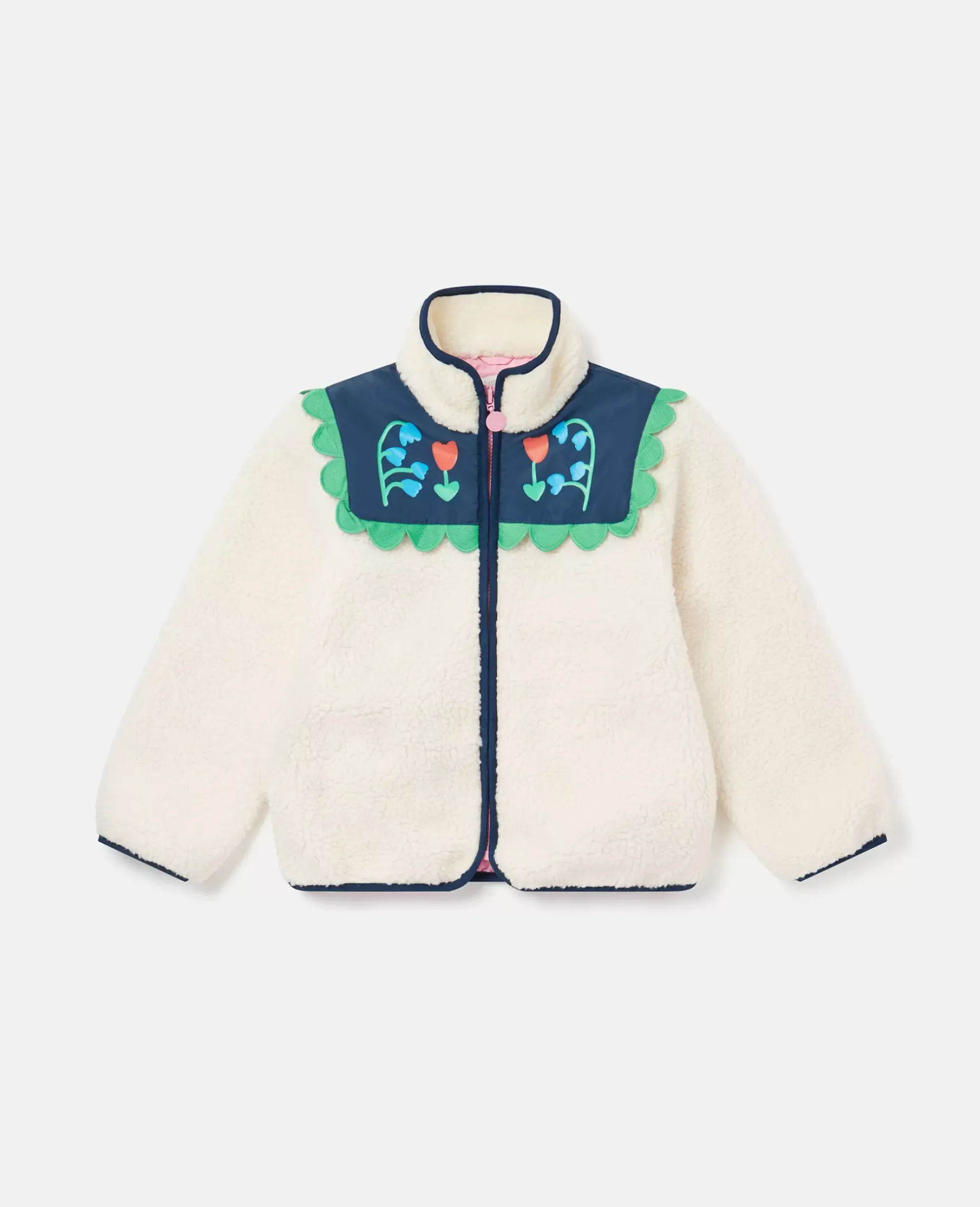 Folk Flower Embroidery Fleece Jacket
