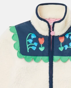 Folk Flower Embroidery Fleece Jacket