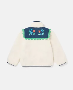 Folk Flower Embroidery Fleece Jacket