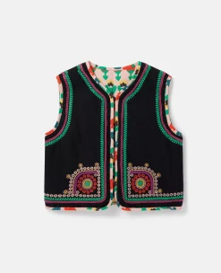 Folk Flower Embroidery Vest