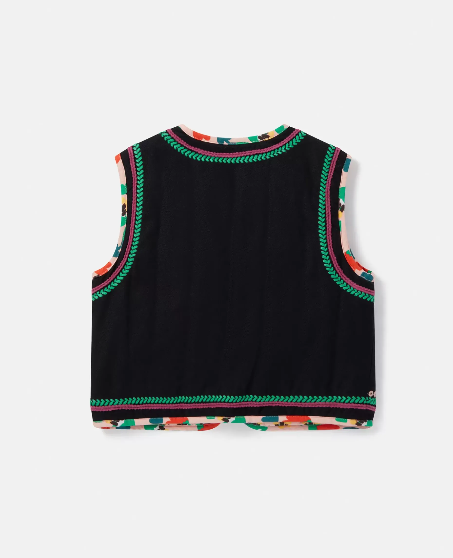 Folk Flower Embroidery Vest