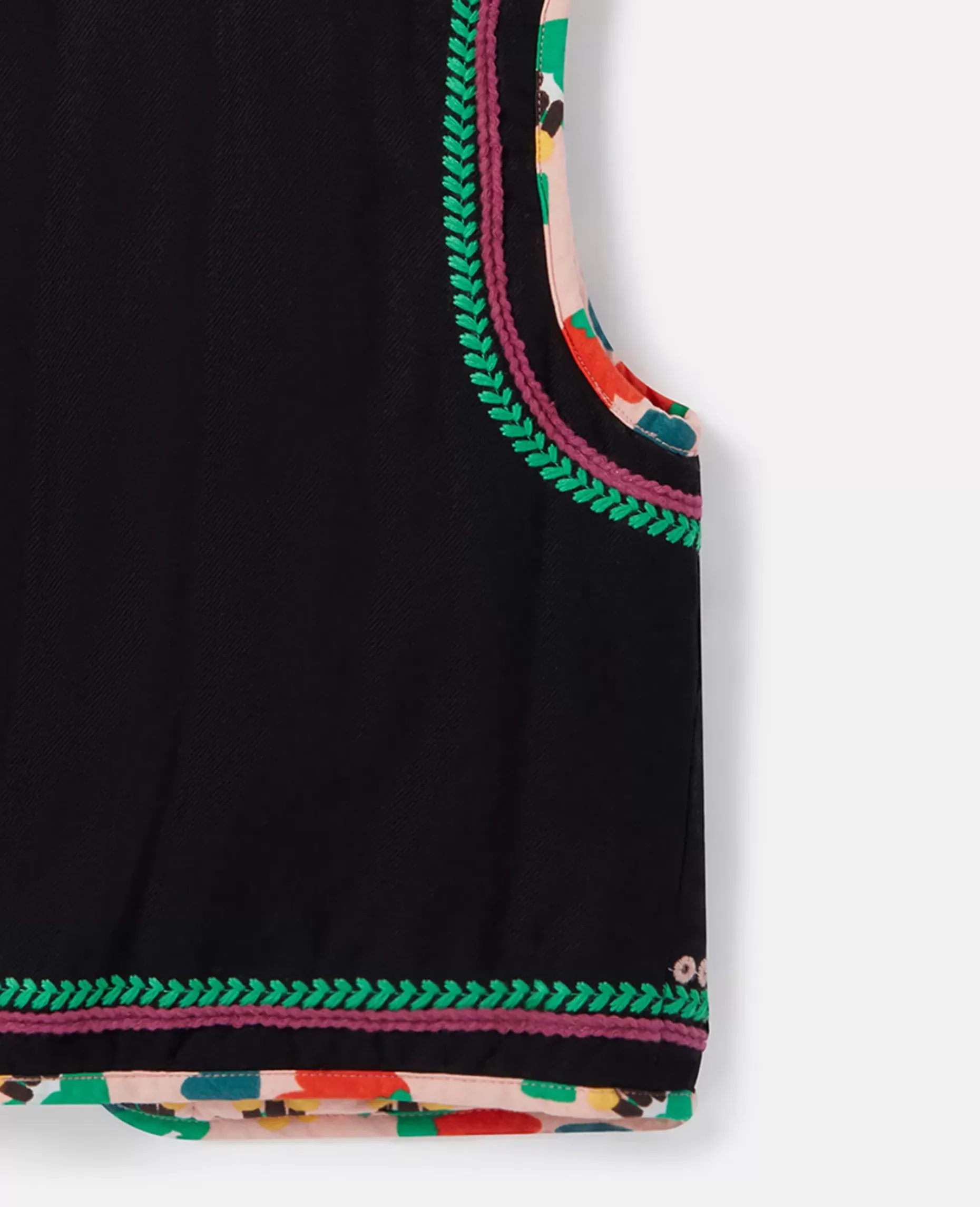 Folk Flower Embroidery Vest