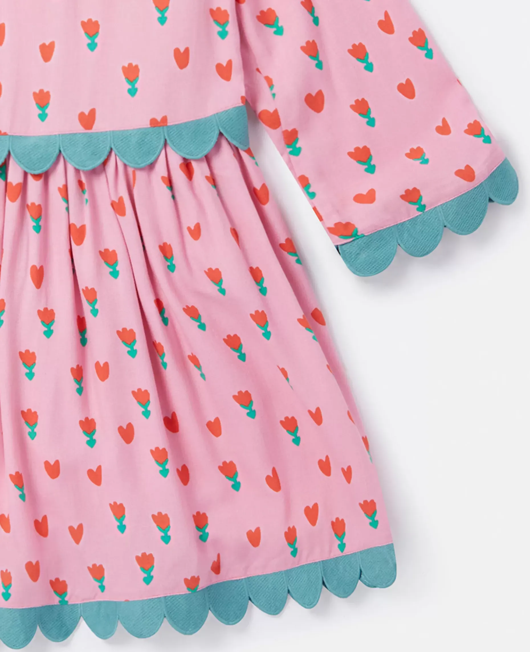 Folk Flower Print Collared Dress