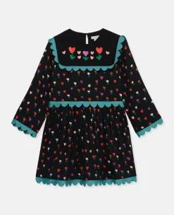 Folk Flower Print Collared Dress