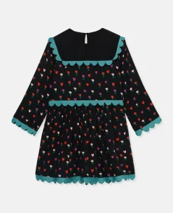 Folk Flower Print Collared Dress