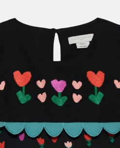 Folk Flower Print Collared Dress