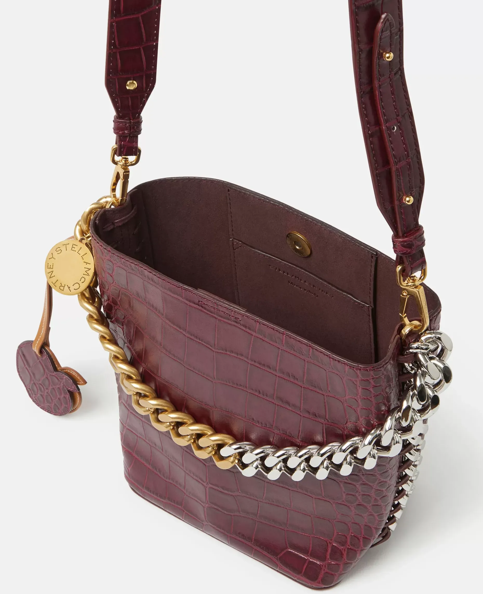Frayme Croc-Effect Embossed Bucket Bag