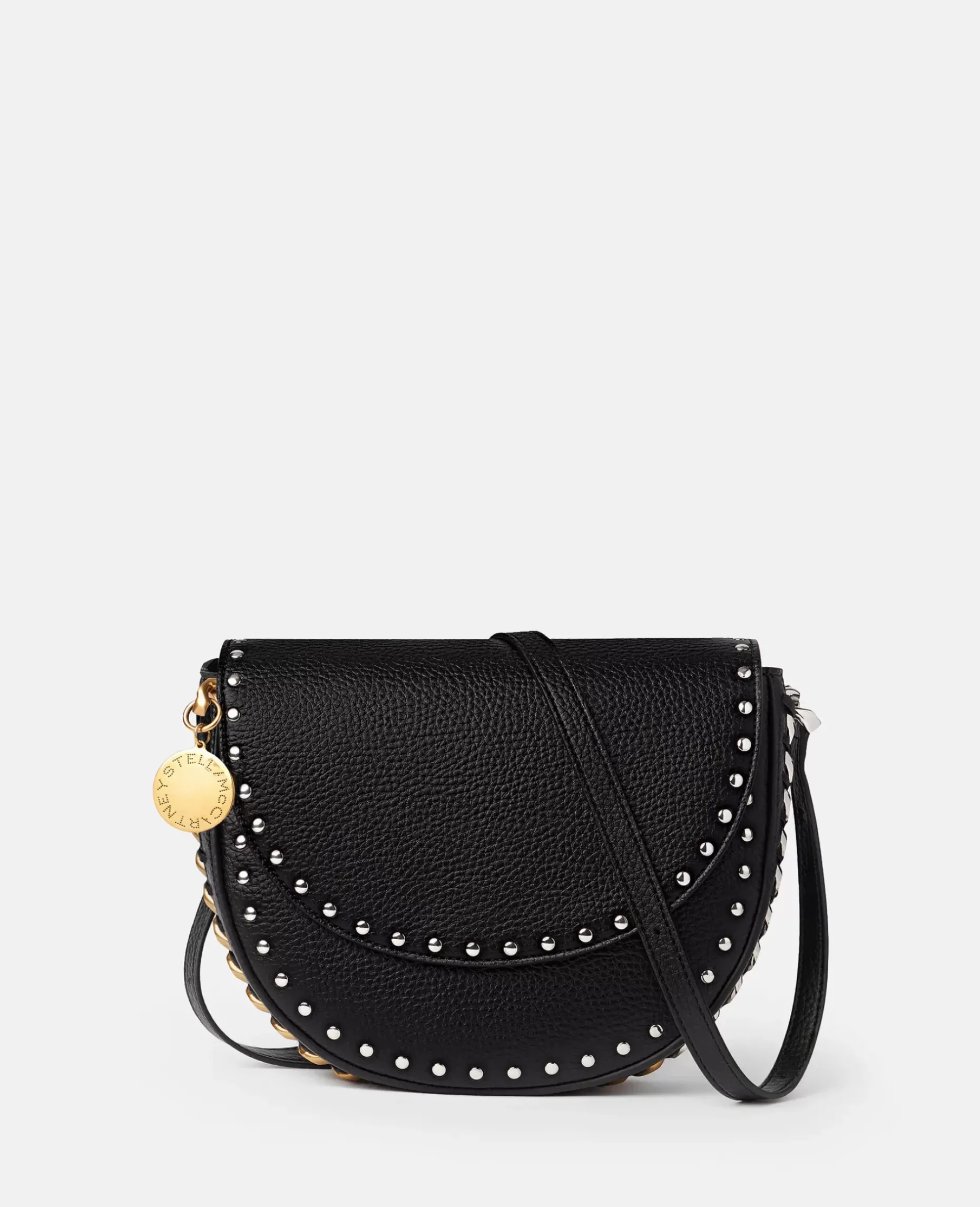 Frayme Studded Grainy Alter Mat Medium Flap Shoulder Bag