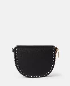 Frayme Studded Grainy Alter Mat Medium Flap Shoulder Bag