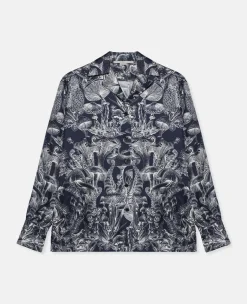 Fungi Forest Print Silk Pyjama Shirt