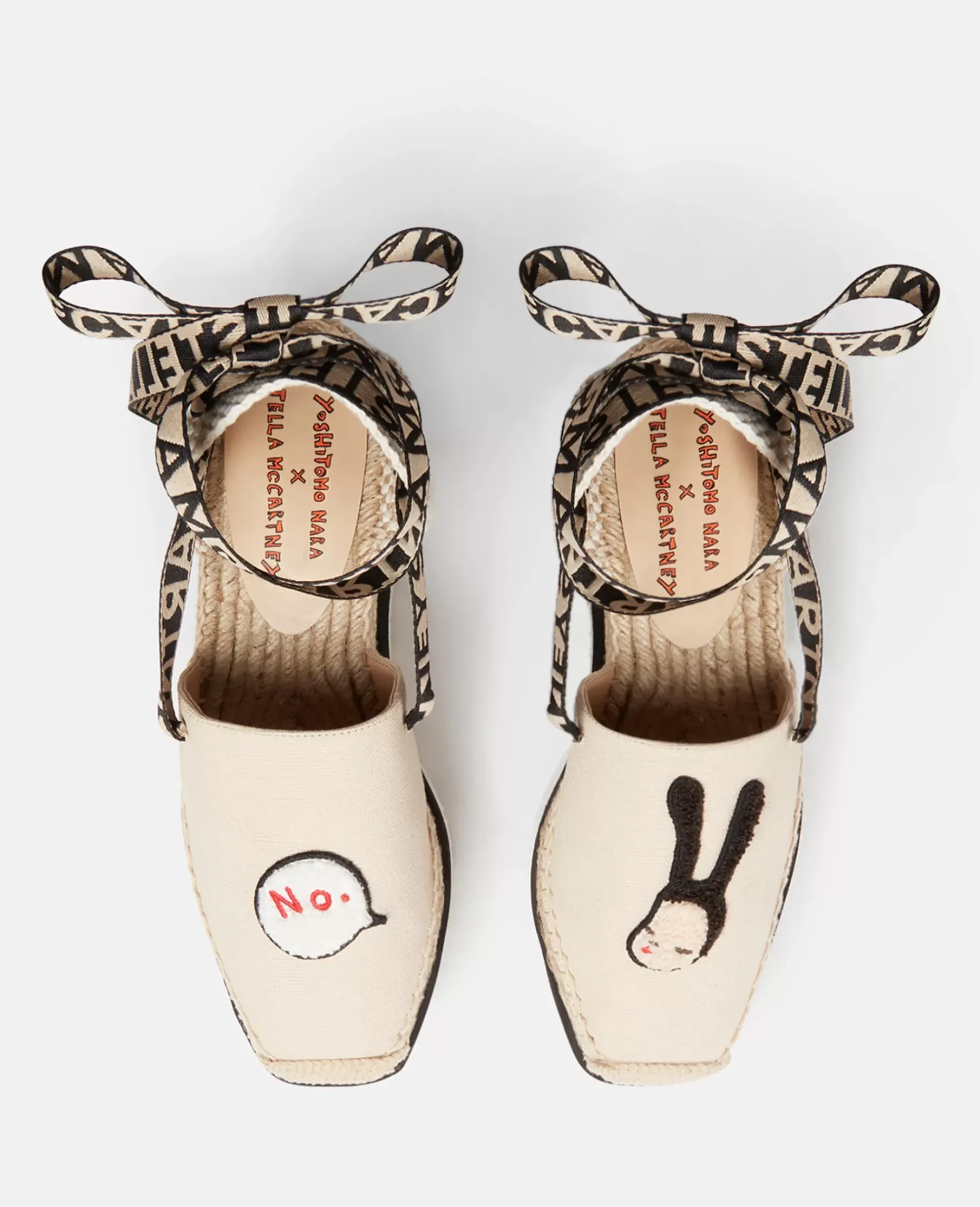 Gaia Little Black Bunny Embroidery Canvas Espadrilles
