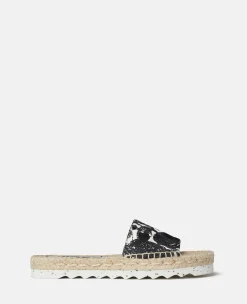 Gaia Moth Embroidery Espadrille Slides