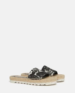 Gaia Moth Embroidery Espadrille Slides