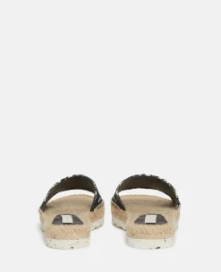 Gaia Moth Embroidery Espadrille Slides