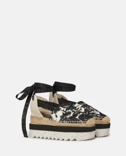 Gaia Moth Embroidery Platform Espadrilles