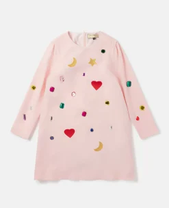 Gem Doodle Embroidery Jersey Dress