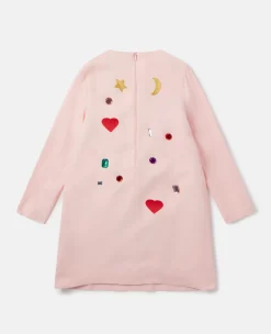 Gem Doodle Embroidery Jersey Dress