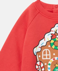 Gingerbread House Motif Sweatshirt