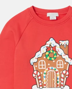 Gingerbread House Motif Sweatshirt