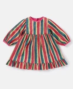 Glitter Rainbow Stripe Dress