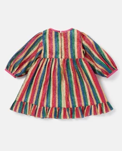Glitter Rainbow Stripe Dress