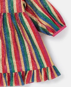 Glitter Rainbow Stripe Dress