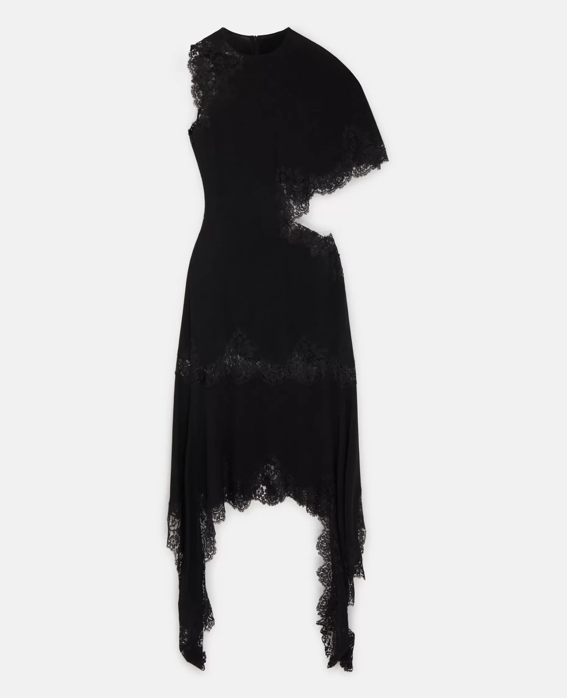 Guipere Lace Silk Georgette Dress