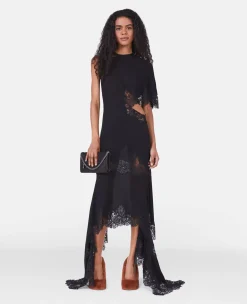 Guipere Lace Silk Georgette Dress