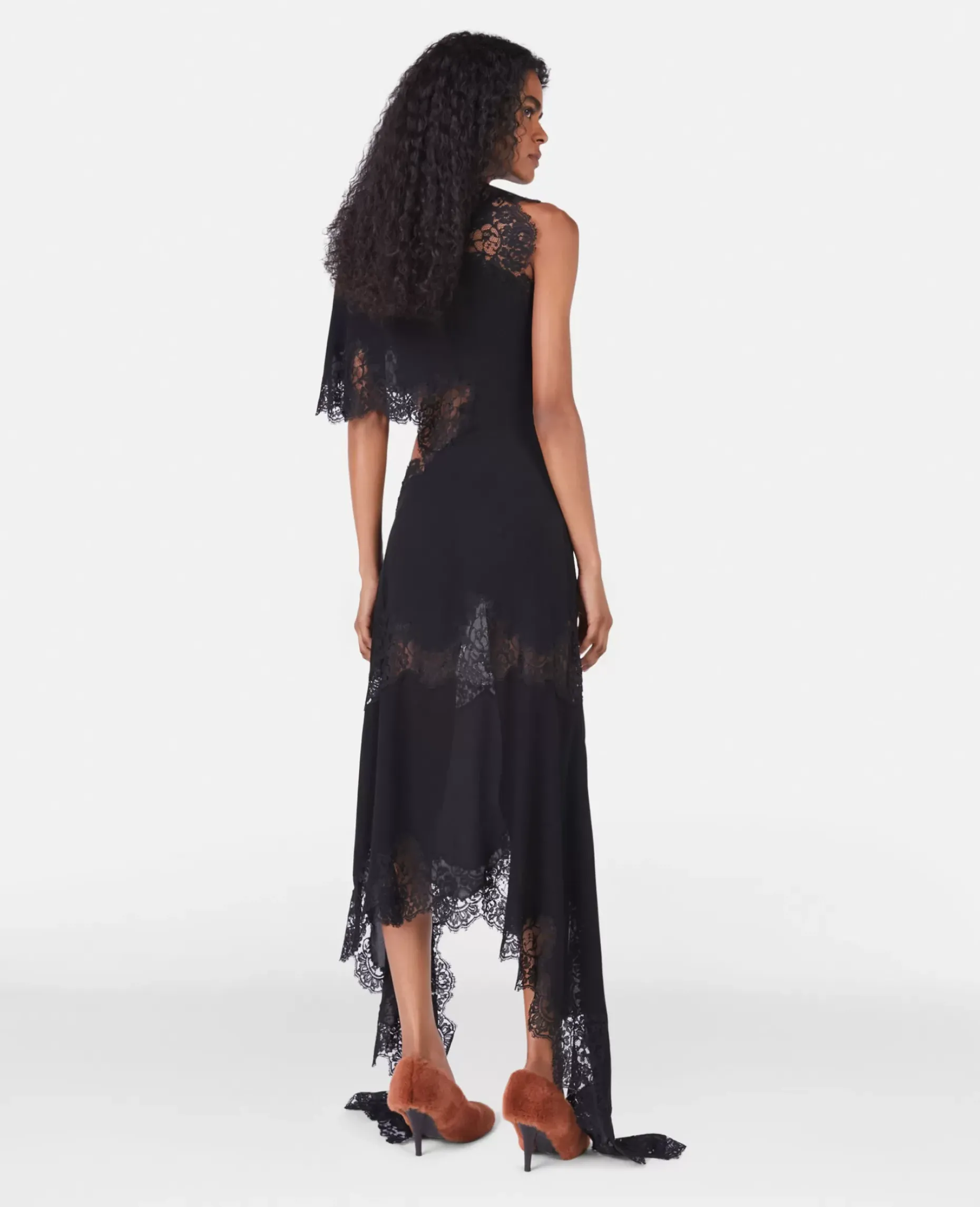 Guipere Lace Silk Georgette Dress