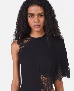 Guipere Lace Silk Georgette Dress