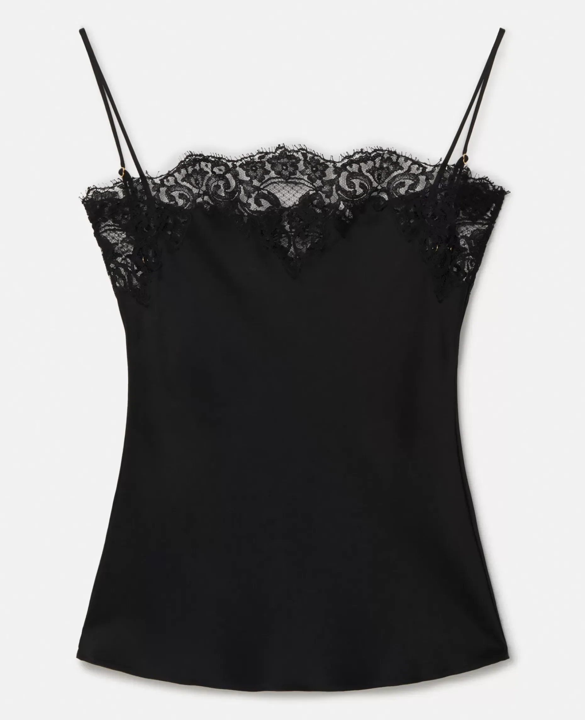 Guipere Lace Trim Satin Cami Top